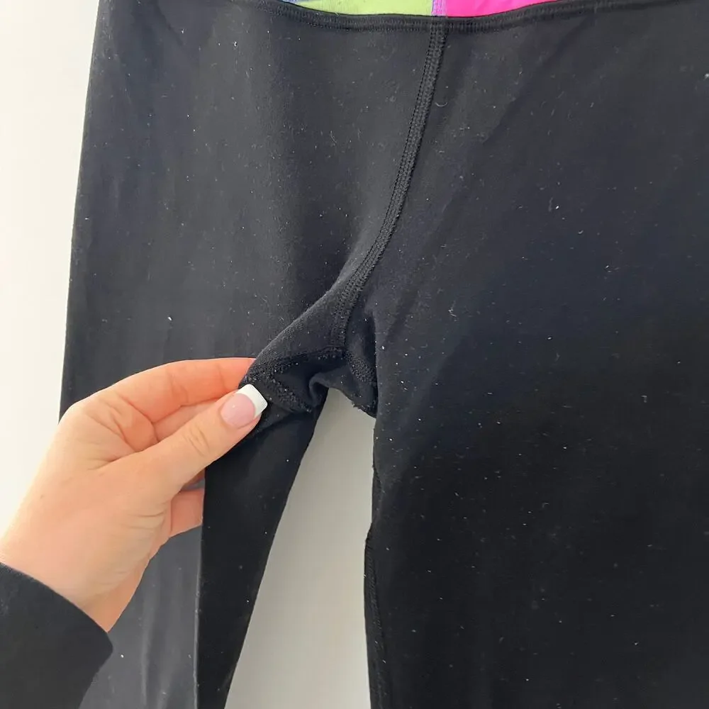 Ivivva Girl's Black & Blue Leggings Size 14